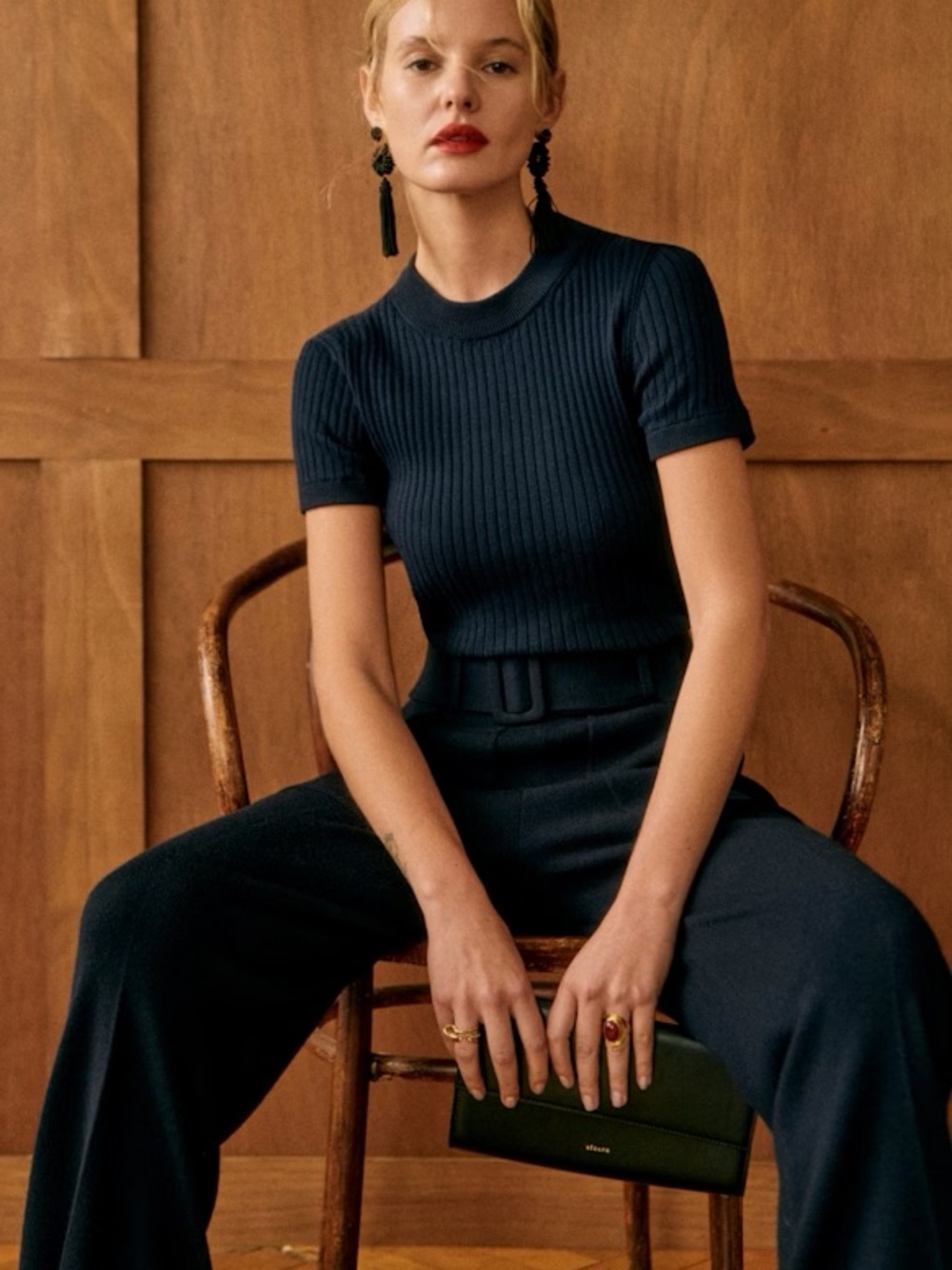 NWT Sézane Roy Jumper in Navy Size S
